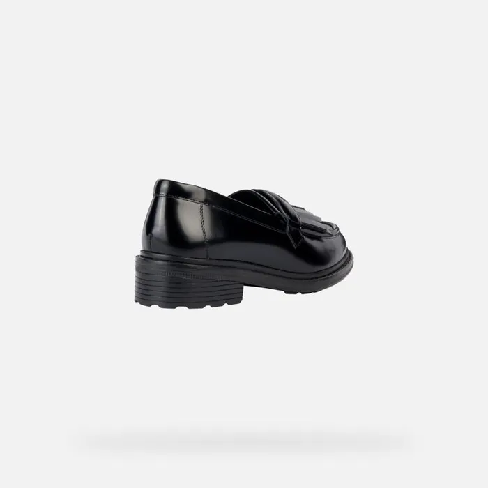 Woman Geox Loafers WALK PLEASURE C Leather Loafers Black Woman Geox Black