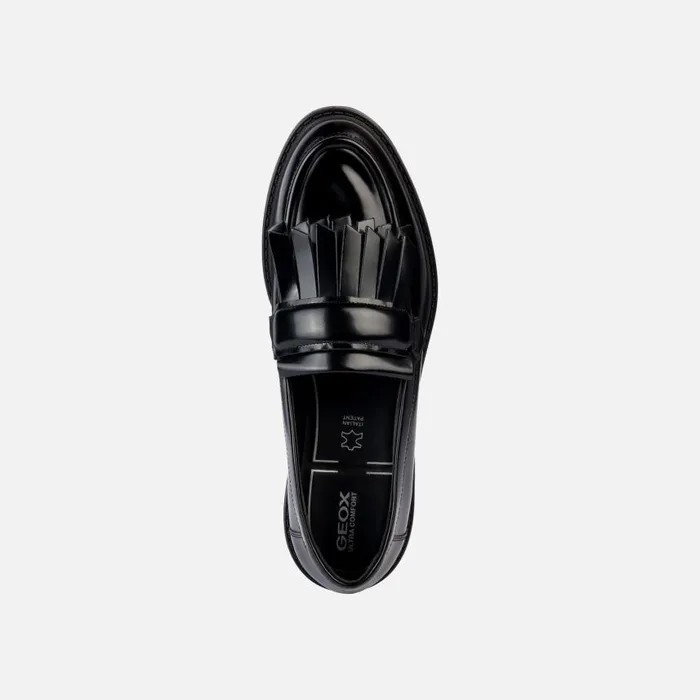 Woman Geox Loafers WALK PLEASURE C Leather Loafers Black Woman Geox Black