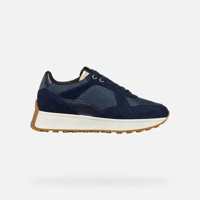 Woman Geox Sneakers AMABEL WOMAN Dark JeansNavy Low Top Sneakers Dark Jeansnavy