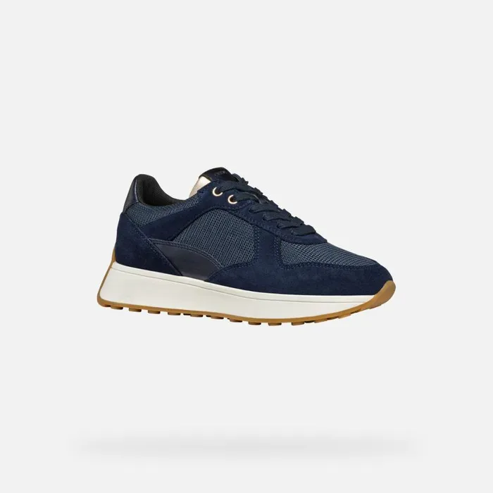 Woman Geox Sneakers AMABEL WOMAN Dark JeansNavy Low Top Sneakers Dark Jeansnavy