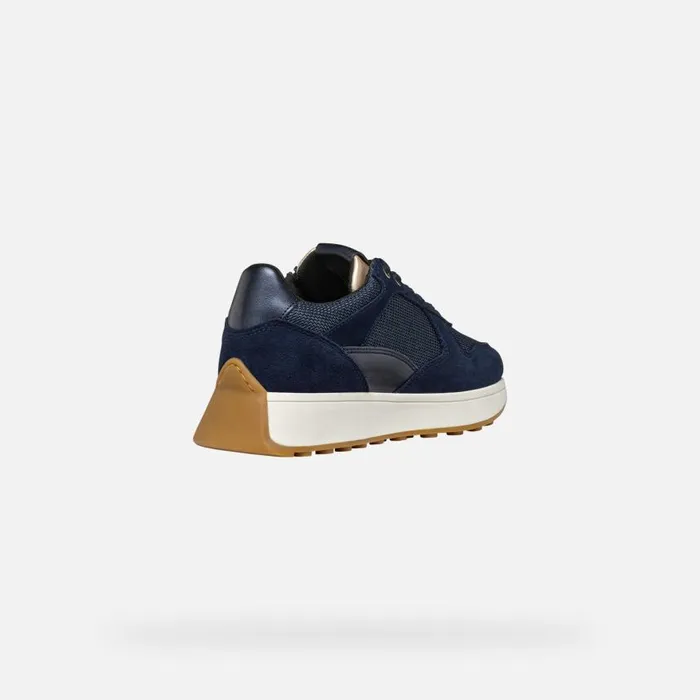 Woman Geox Sneakers AMABEL WOMAN Dark JeansNavy Low Top Sneakers Dark Jeansnavy