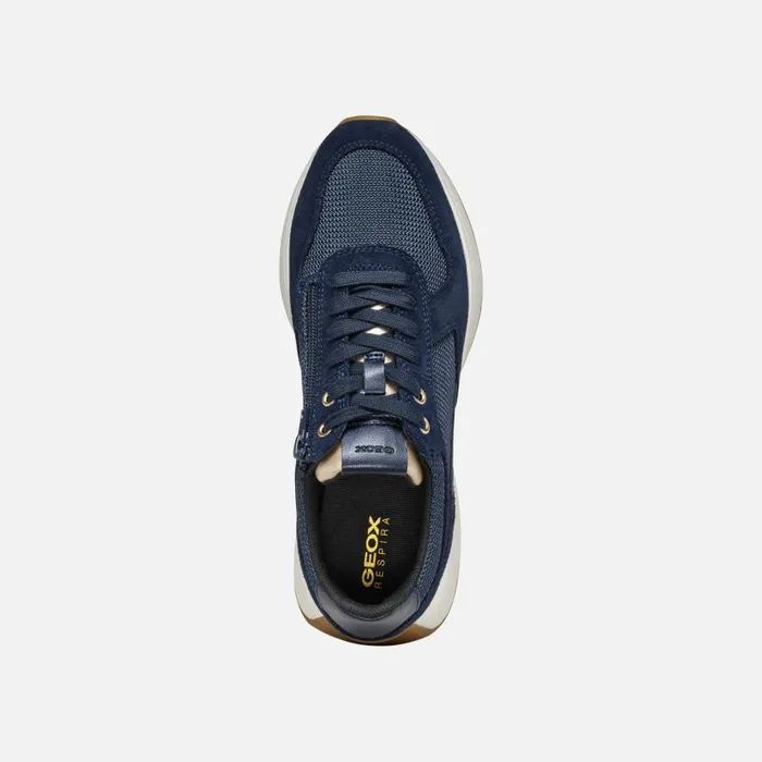 Woman Geox Sneakers AMABEL WOMAN Dark JeansNavy Low Top Sneakers Dark Jeansnavy