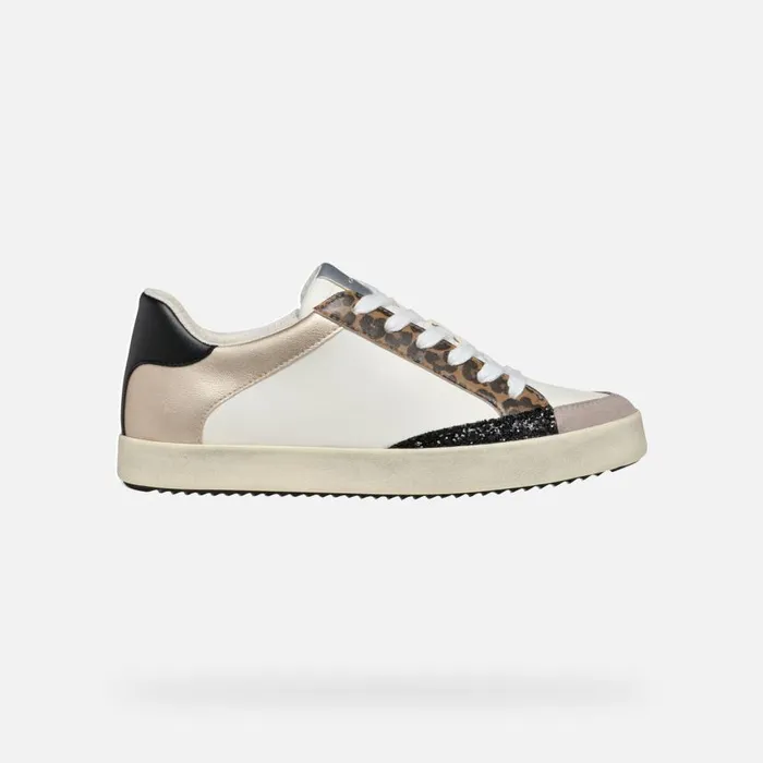 Woman Geox Sneakers BLOMIEE WOMAN Optic WhiteMud Low Top Sneakers Optic Whitemud