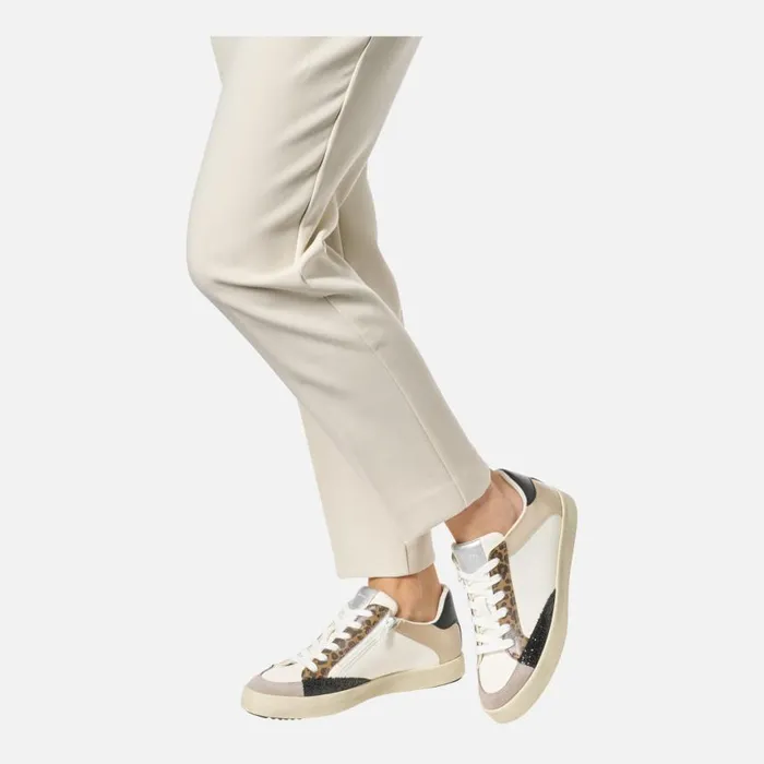 Woman Geox Sneakers BLOMIEE WOMAN Optic WhiteMud Low Top Sneakers Optic Whitemud