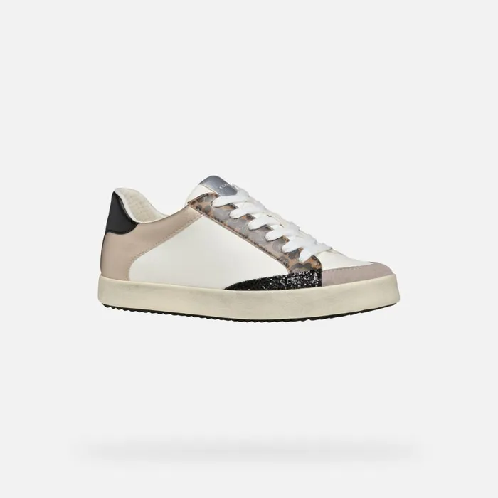 Woman Geox Sneakers BLOMIEE WOMAN Optic WhiteMud Low Top Sneakers Optic Whitemud