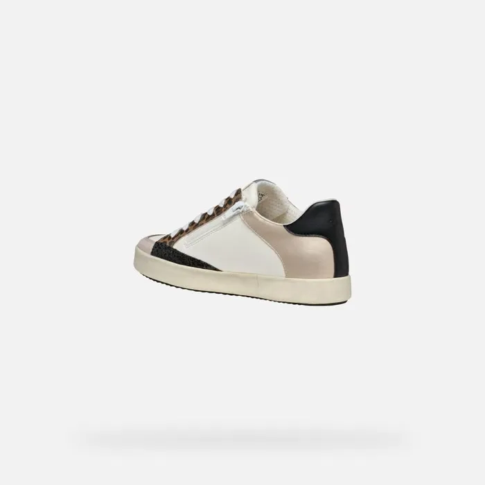 Woman Geox Sneakers BLOMIEE WOMAN Optic WhiteMud Low Top Sneakers Optic Whitemud