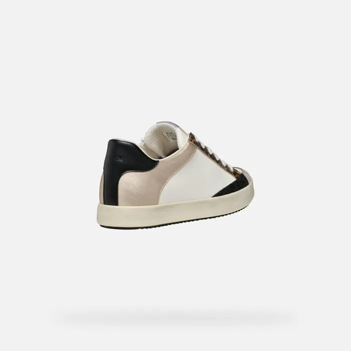 Woman Geox Sneakers BLOMIEE WOMAN Optic WhiteMud Low Top Sneakers Optic Whitemud