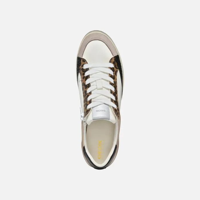 Woman Geox Sneakers BLOMIEE WOMAN Optic WhiteMud Low Top Sneakers Optic Whitemud