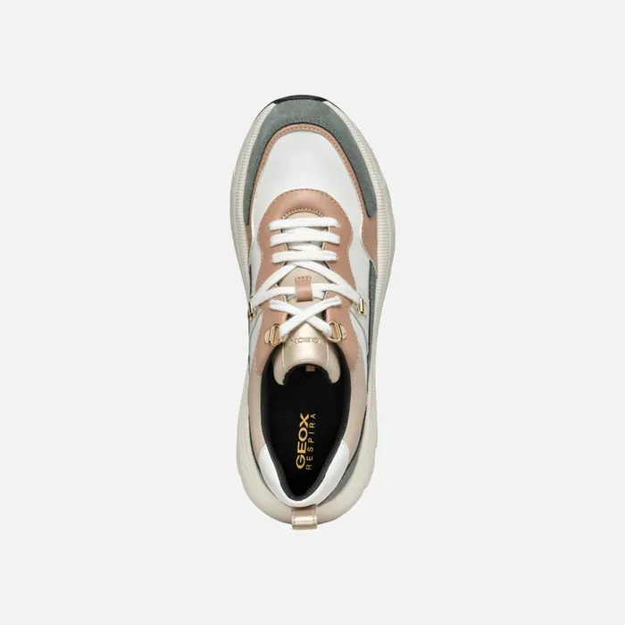 Woman Geox Sneakers DIAMANTA WOMAN SageLight Taupe Low Top Sneakers Sagelight Taupe