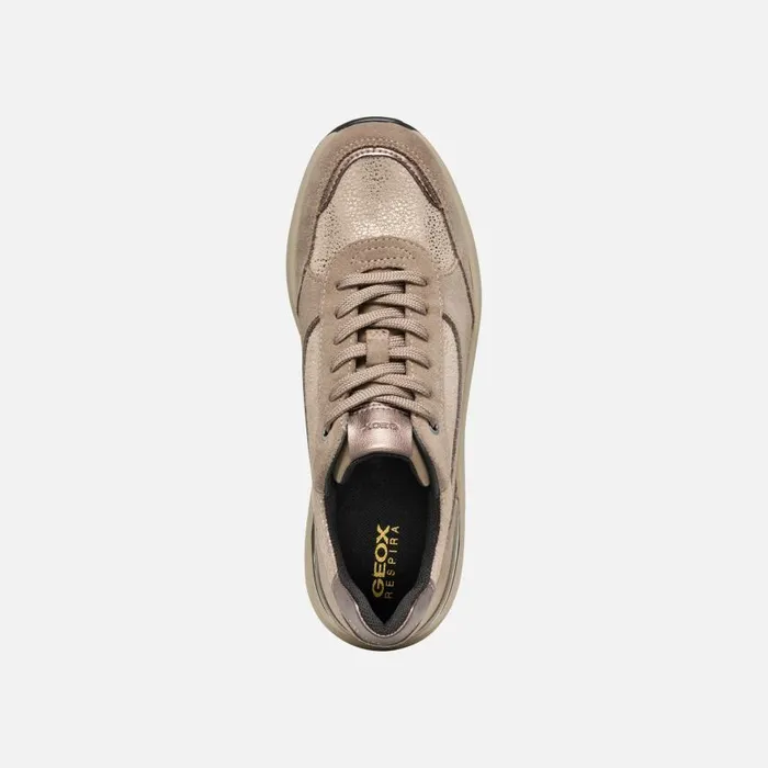 Woman Geox Sneakers SPHERICA EC13 WOMAN Taupe Wedge Sneakers Taupe