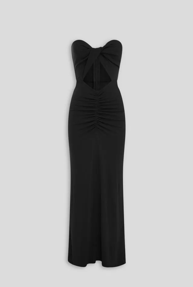 Woman Venroy Dresses Draped Cutaway Strapless Dress