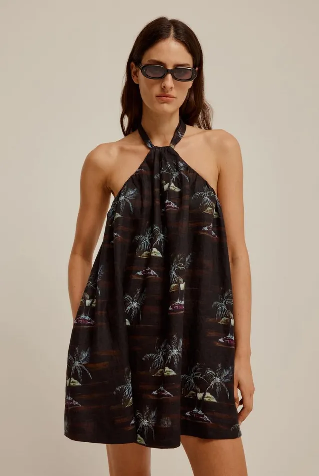 Woman Venroy Dresses Gathered Halter Mini Dress