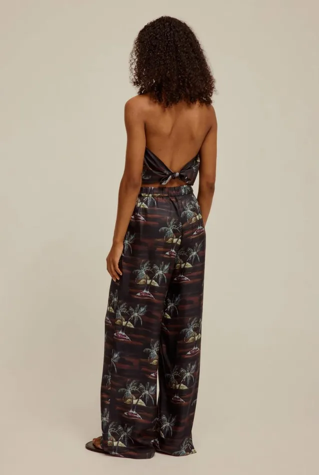 Woman Venroy Pants Silk Wide Leg Pant