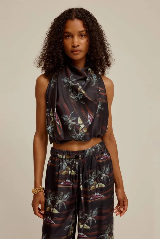 Woman Venroy Pants Silk Wide Leg Pant