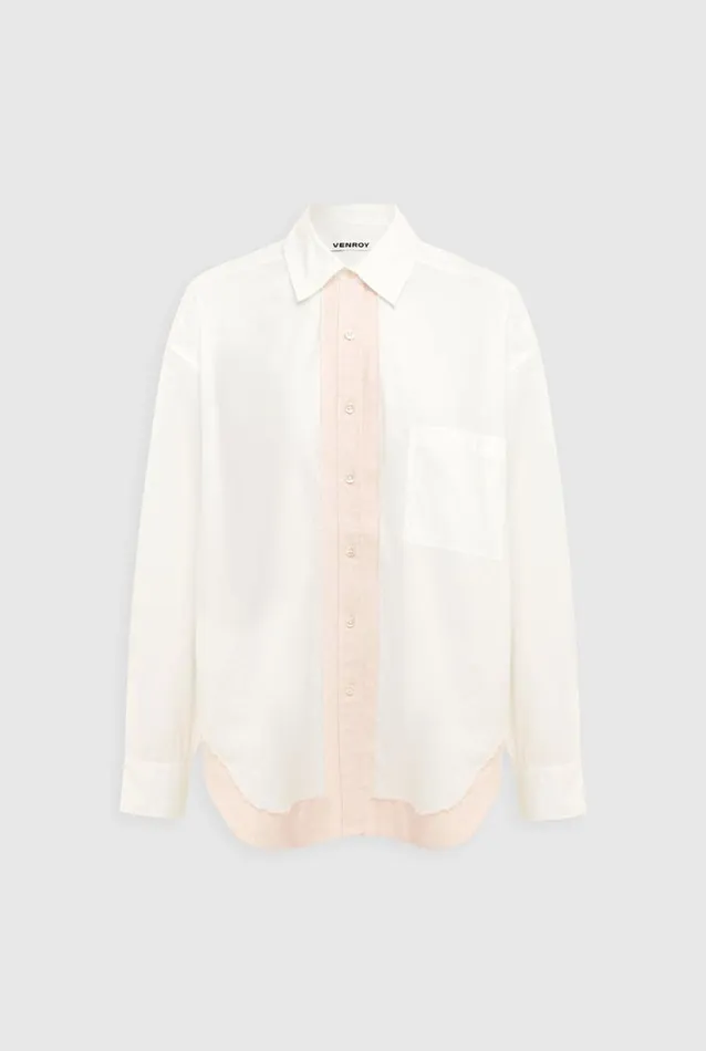 Woman Venroy Shirts Frayed Border Linen Shirt