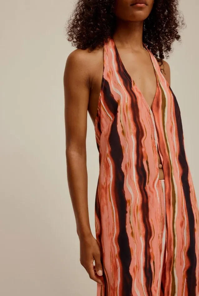 Woman Venroy Tops Crinkle Cotton Halter Vest