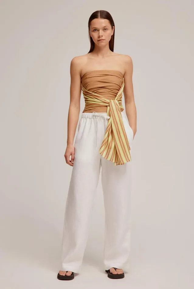 Woman Venroy Tops Strapless Tie Front Bodice