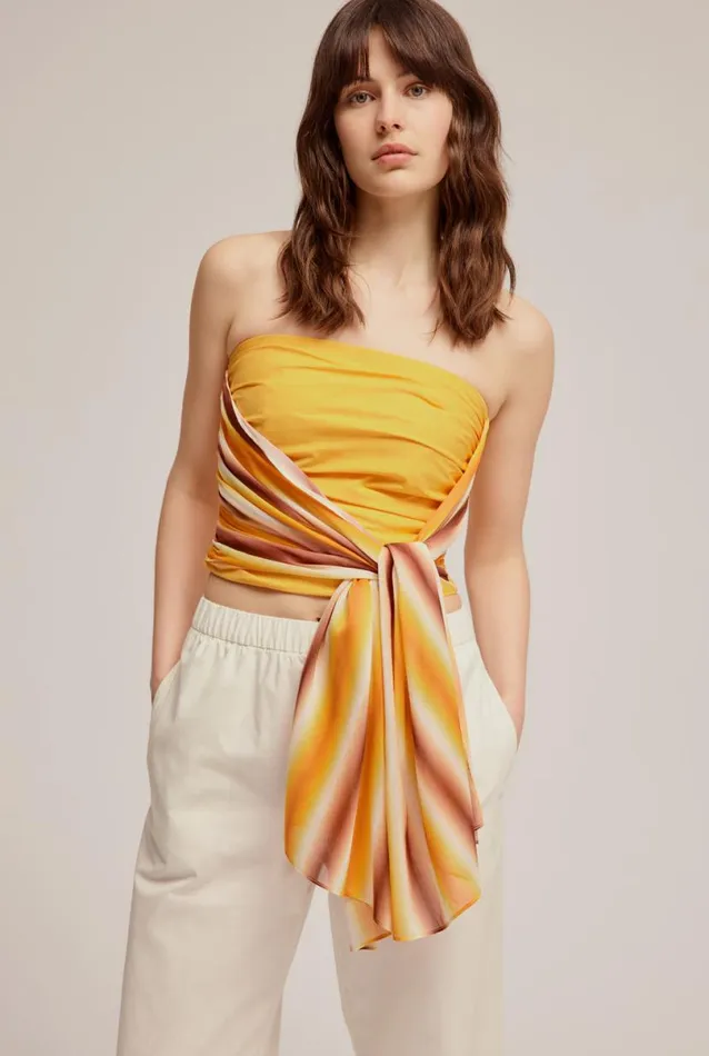Woman Venroy Tops Strapless Tie Front Bodice