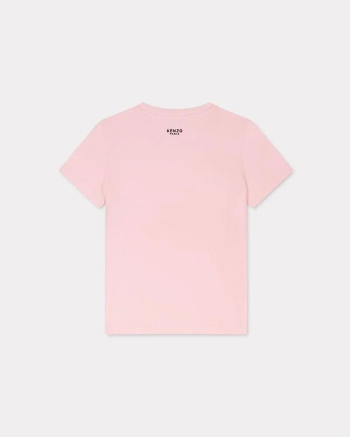 Women 039Boke Flower039 Embroidered Tshirt In Cotton Faded Pink Kenzo Tshirts And Polos