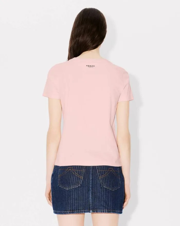 Women 039Boke Flower039 Embroidered Tshirt In Cotton Faded Pink Kenzo Tshirts And Polos