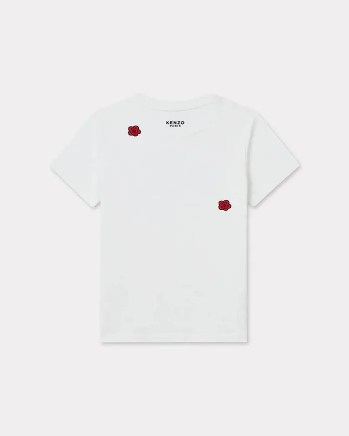 Women 039Boke Flower039 Embroidered Tshirt In Cotton Off White Kenzo Tshirts And Polos