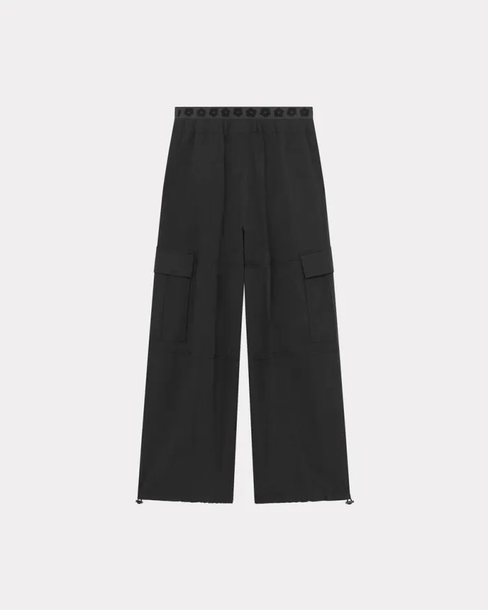 Women 039Boke Flower 20039 Cargo Pants In Technical Cotton Black Kenzo Pants And Shorts