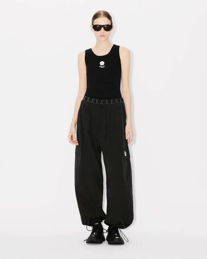 Women 039Boke Flower 20039 Cargo Pants In Technical Cotton Black Kenzo Pants And Shorts