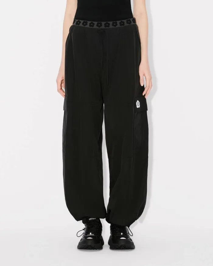 Women 039Boke Flower 20039 Cargo Pants In Technical Cotton Black Kenzo Pants And Shorts