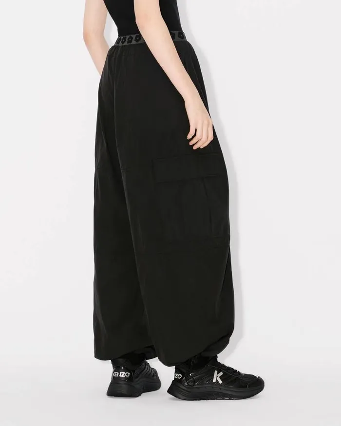 Women 039Boke Flower 20039 Cargo Pants In Technical Cotton Black Kenzo Pants And Shorts