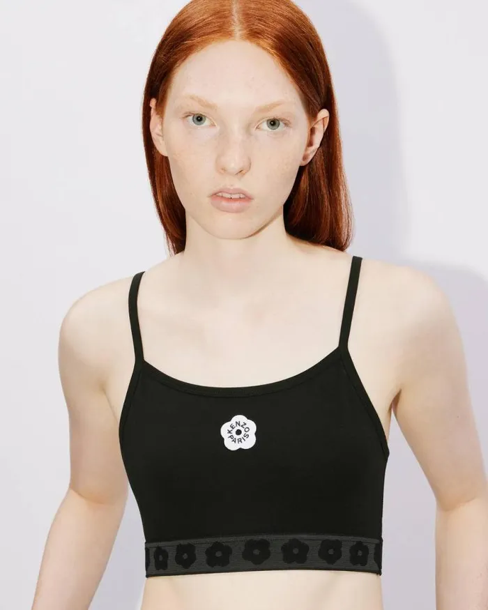 Women 039Boke Flower 20039 Embroidered Bra Black Kenzo Tshirts And Polos