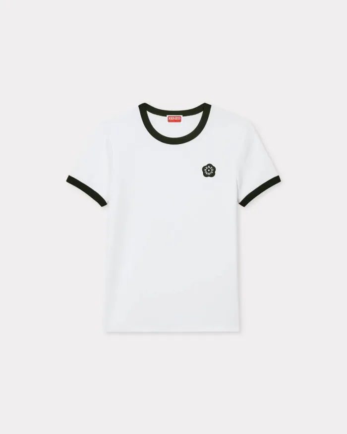 Women 039Boke Flower 20039 Embroidered Rib Tshirt White Kenzo Tshirts And Polos