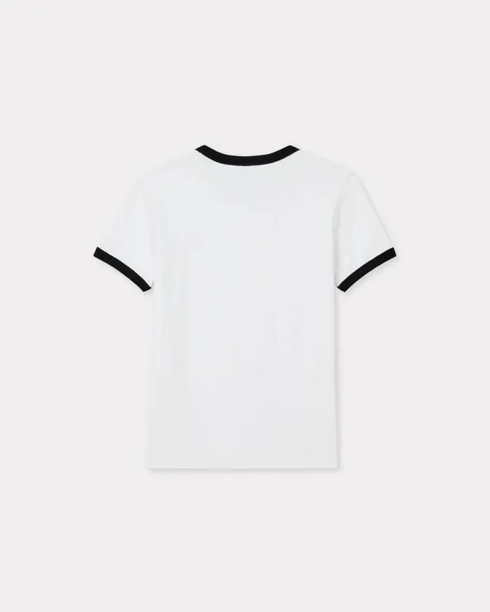 Women 039Boke Flower 20039 Embroidered Rib Tshirt White Kenzo Tshirts And Polos