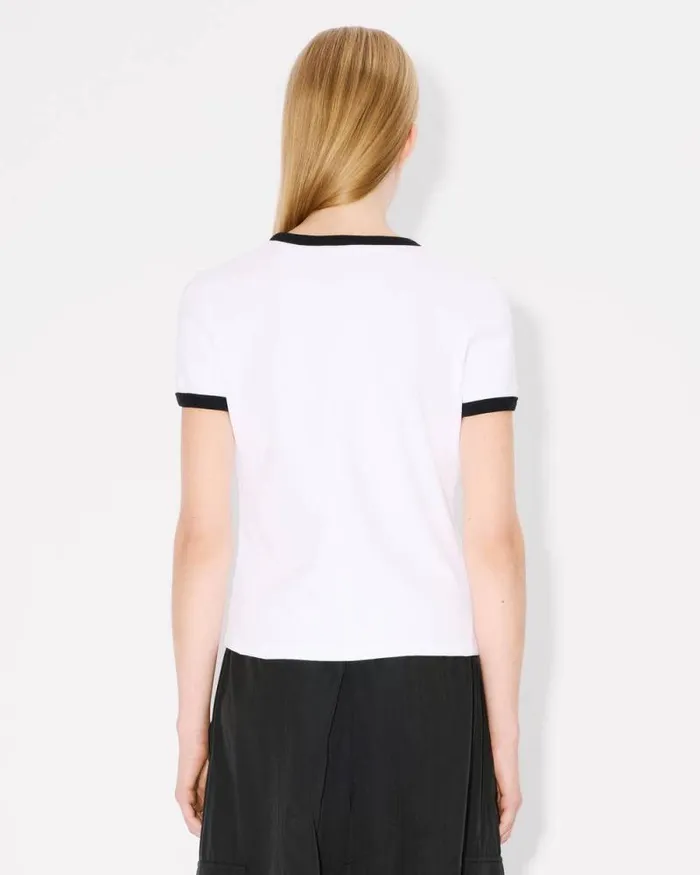 Women 039Boke Flower 20039 Embroidered Rib Tshirt White Kenzo Tshirts And Polos