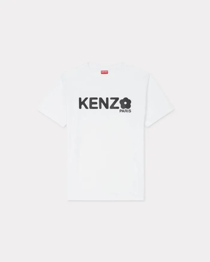 Women 039Boke Flower 20039 Loose Tshirt In Cotton White Kenzo Tshirts And Polos