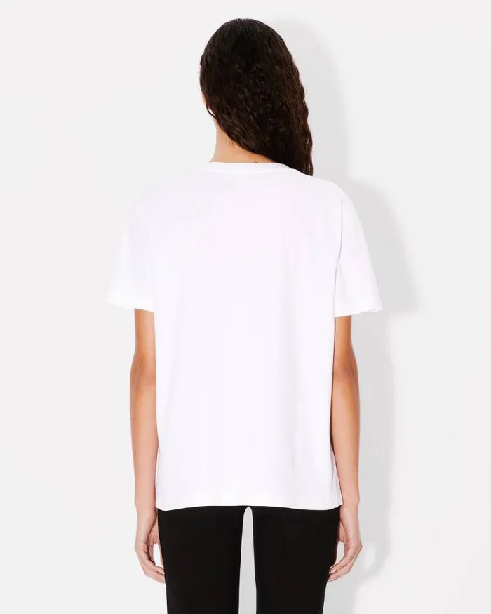 Women 039Boke Flower 20039 Loose Tshirt In Cotton White Kenzo Tshirts And Polos