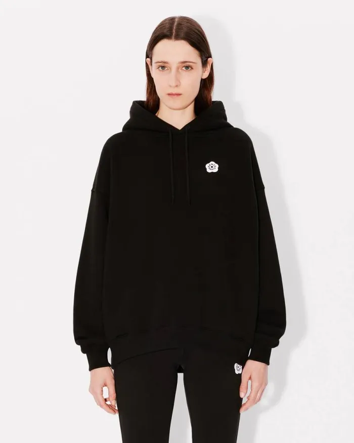 Women 039Boke Flower 20039 Oversized Embroidered Hoodie In Cotton Black Kenzo Sweatshirts And Hoodies