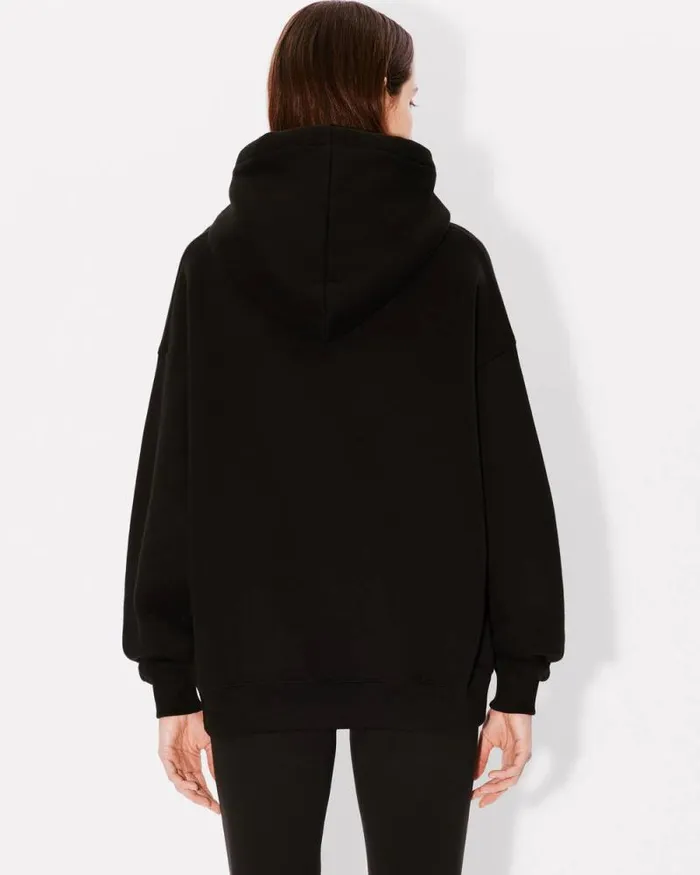 Women 039Boke Flower 20039 Oversized Embroidered Hoodie In Cotton Black Kenzo Sweatshirts And Hoodies
