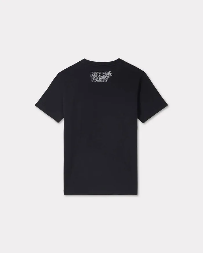 Women 039KENZO Constellation039 Loose Tshirt In Cotton Black Kenzo Tshirts And Polos