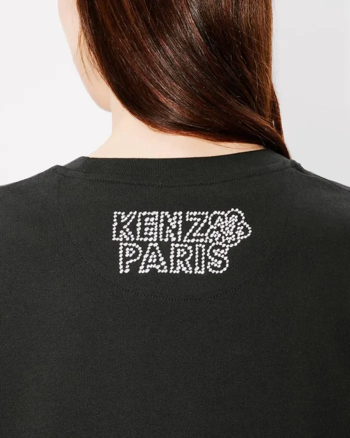 Women 039KENZO Constellation039 Loose Tshirt In Cotton Black Kenzo Tshirts And Polos