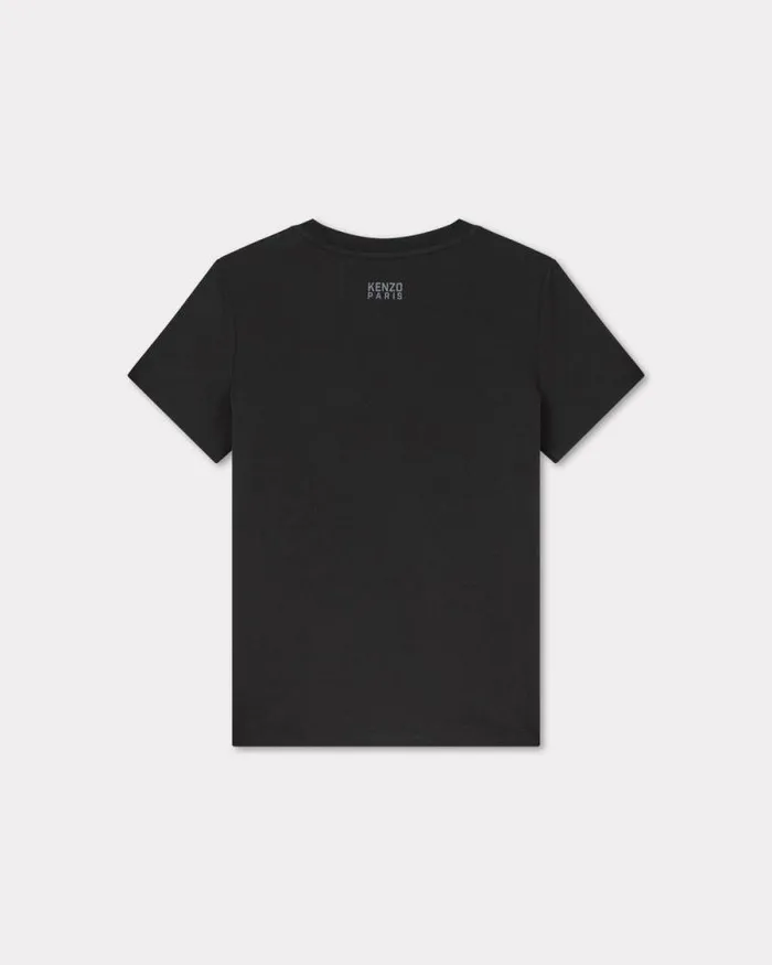 Women 039KENZO Happy Tiger039 Tshirt In Cotton Black Kenzo Tshirts And Polos