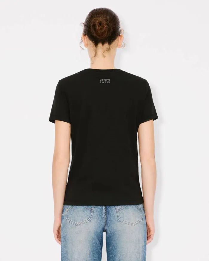 Women 039KENZO Happy Tiger039 Tshirt In Cotton Black Kenzo Tshirts And Polos