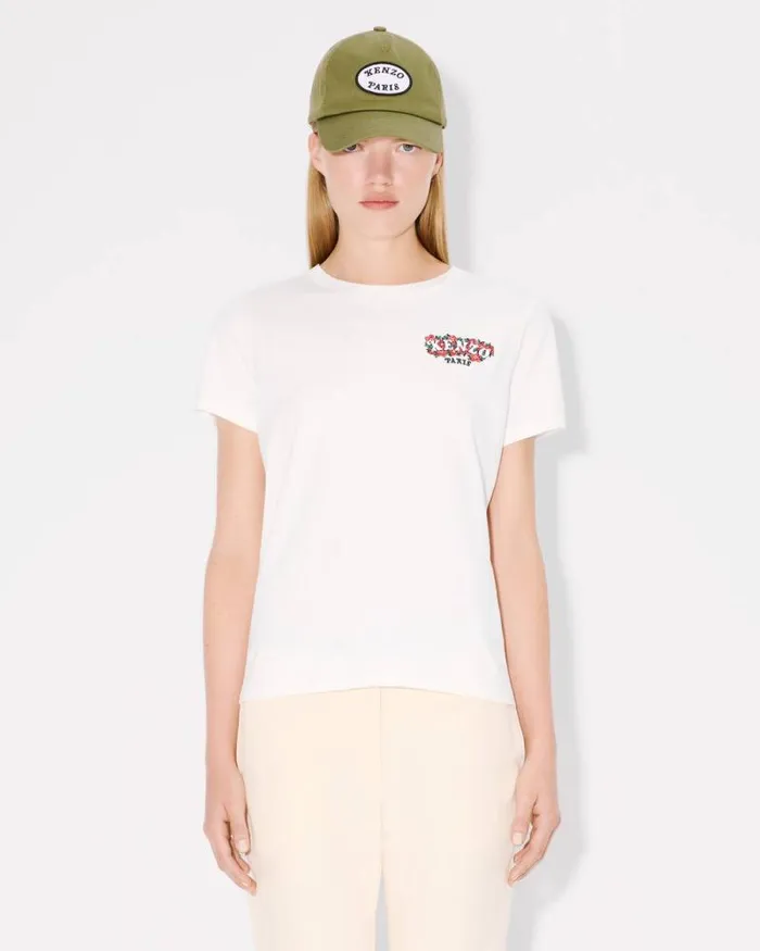 Women 039KENZO VERDY MARKET039 Embroidered Cotton Tshirt Off White Kenzo Tshirts And Polos