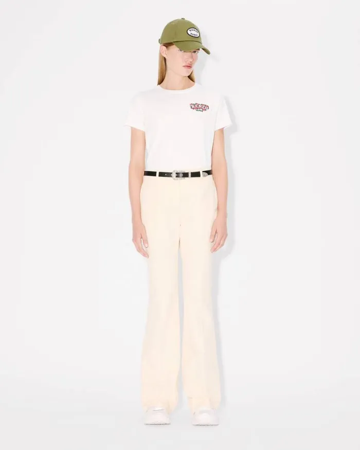 Women 039KENZO VERDY MARKET039 Embroidered Cotton Tshirt Off White Kenzo Tshirts And Polos
