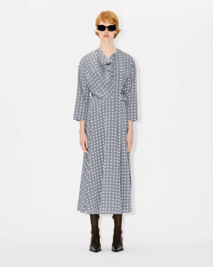 Women 039KENZO Weave039 Long Dress Pale Grey Kenzo Dresses And Skirts