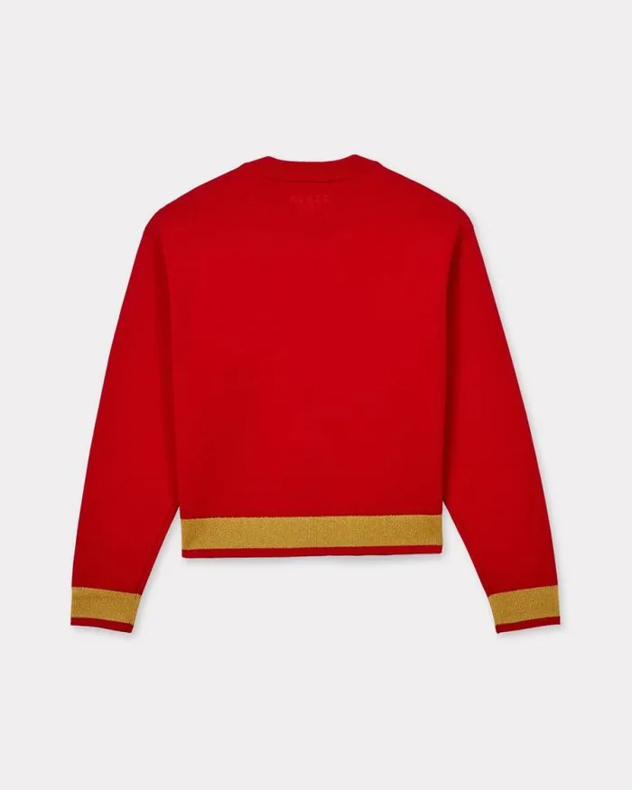 Women 039Lunar New Year039 Cardigan In Wool And Cotton Cherry Kenzo Sweaters And Cardigans