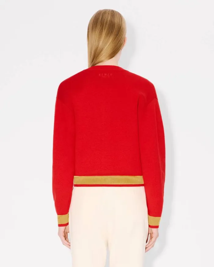 Women 039Lunar New Year039 Cardigan In Wool And Cotton Cherry Kenzo Sweaters And Cardigans