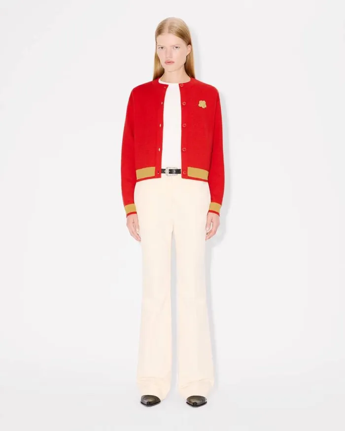 Women 039Lunar New Year039 Cardigan In Wool And Cotton Cherry Kenzo Sweaters And Cardigans
