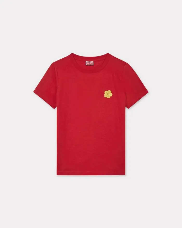 Women 039Lunar New Year039 Embroidered Cotton Tshirt Cherry Kenzo Tshirts And Polos