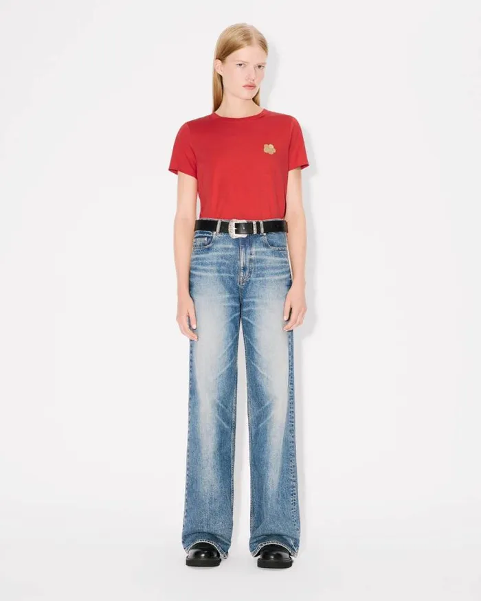 Women 039Lunar New Year039 Embroidered Cotton Tshirt Cherry Kenzo Tshirts And Polos