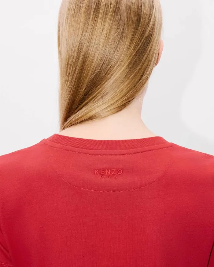 Women 039Lunar New Year039 Embroidered Cotton Tshirt Cherry Kenzo Tshirts And Polos